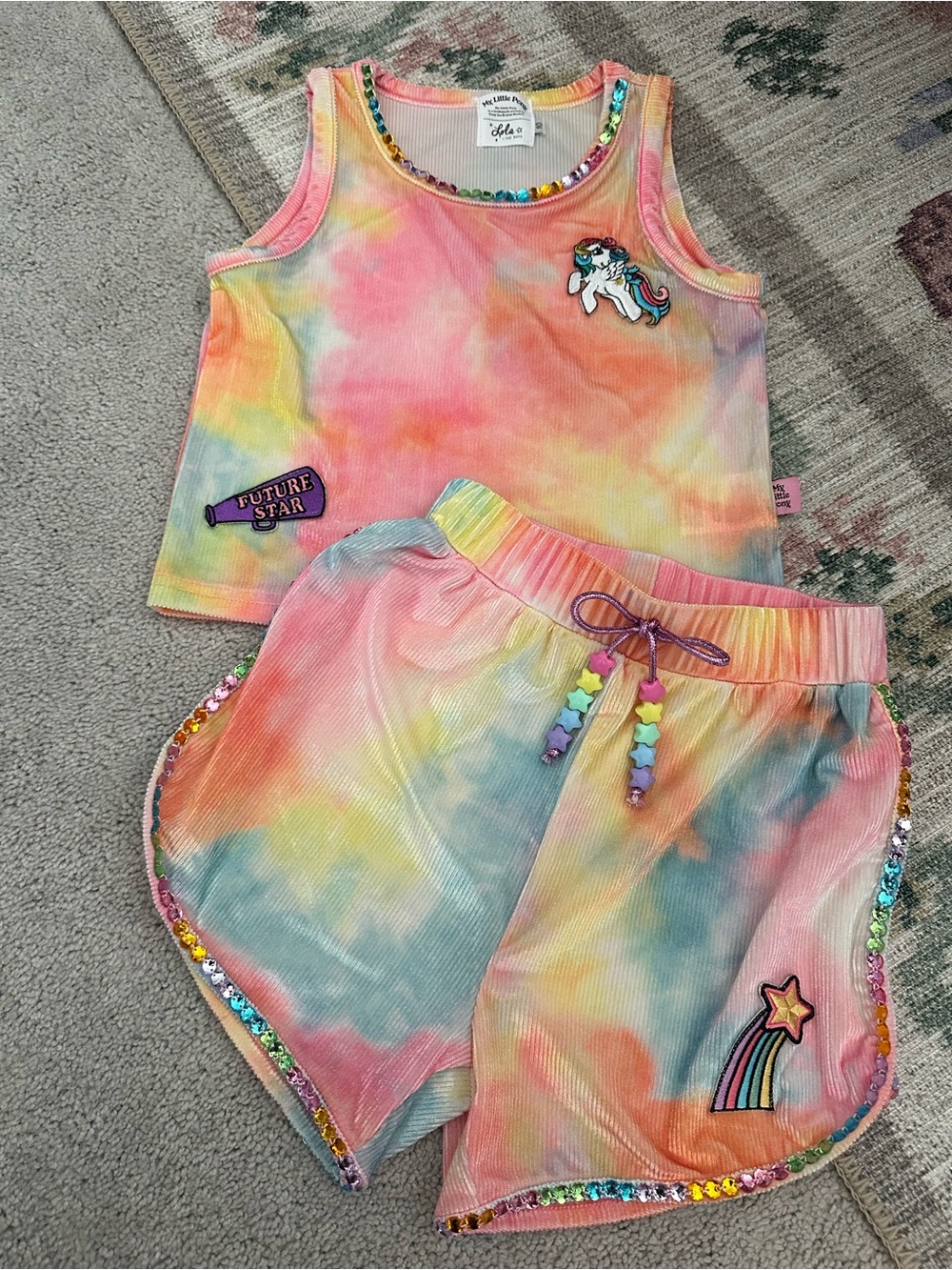 Lola + The Boys x My Little Pony Tie Dye Rhinestone 2 Piece Set Size 10